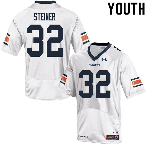 Auburn Tigers Youth Wesley Steiner #32 White Under Armour Stitched College 2020 NCAA Authentic Football Jersey KMZ2774BA